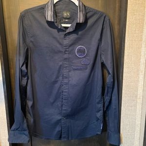 Navy Blue Armani Exchange Button Up